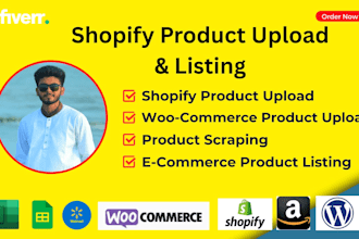 shopify product upload and e commerce product listing