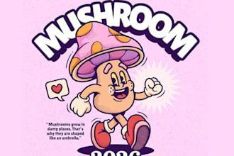 create a vintage retro cartoon logo for your business