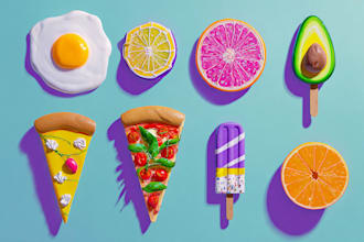 design modern food pop art posters for cafe and restaurant marketing