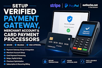 setup verified 2d payment gateway, merchant account, and card payment processors