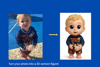 turn your photo into a cute 3d cartoon figure