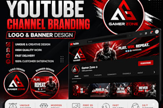 create professional youtube channel logo and banner art
