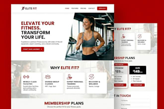 design a modern gym fitness landing page website