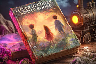 create cartoon children book cover illustrations