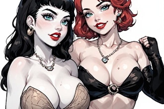 pin up girl and pin up girl illustration