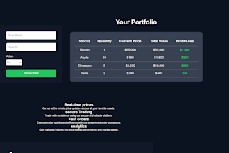 build a modern fintech or trading website with realtime dashboard