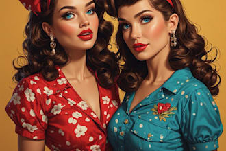pin up girl and pin up girl illustration