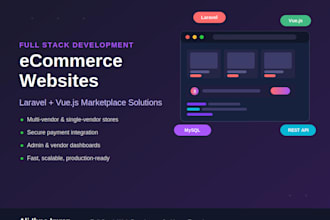 build your ecommerce website using laravel and vue js