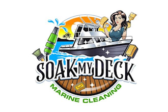 design marine cleaning soak my deck logo