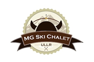 design monogram awesome ski cabin logo