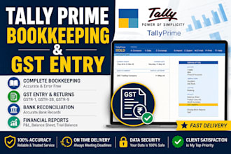 do bookkeeping, gst entry and accounting in tally prime