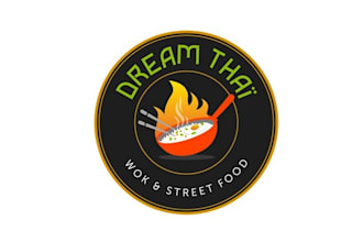 design monogram custom restaurant food truck logo