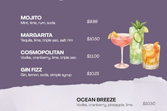 design professional business cards menu, design and other