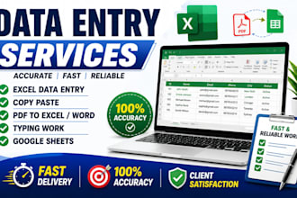 do data entry, excle data entry, copy paste and typing work