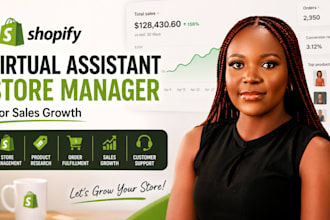 shopify dropshipping virtual assistant, shopify store manager for sales growth