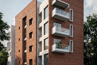 design residential exterior with realistic 3d rendering