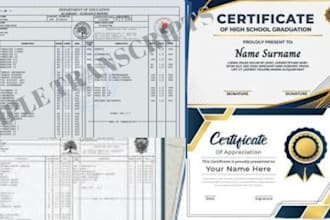 design custom transcript and certificate for colleges, universities and ged