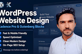create wordpress website using kadence pro and gutenberg blocks