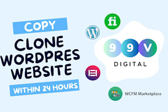 clone, copy or redesign your website into wordpress