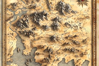 draw high quality professional fantasy map for dnd campaign