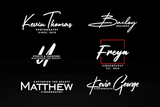design signature, cursive, scripted, handwritten logo