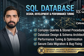 design sql databases, write complex sql queries and optimize performance