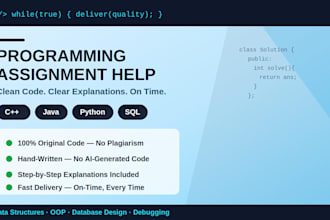 help with your c programming, java, or python programming assignment
