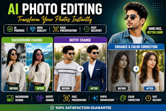 do ai photo editing with face preservation and background replacement
