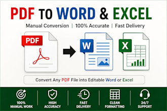 convert PDF to word and excel manually
