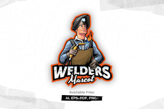create a unique welder logo for construction, trade services