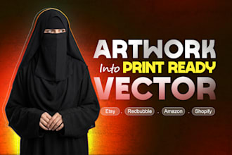 convert artwork into print ready vector files for apparel printing