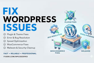 fix wordpress website issues, bugs, woocommerce fix, website errors