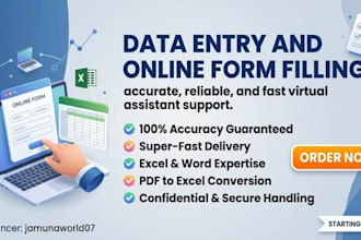 do professional data entry and online form filling work