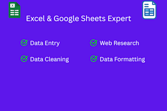 do expert data entry and google sheets darasheet