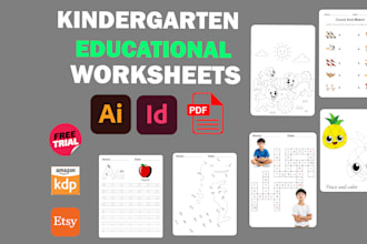 design custom kids worksheets and activity pages for print
