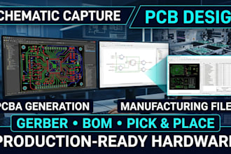 provide schematic capture, pcb design and assembly ready pcba files