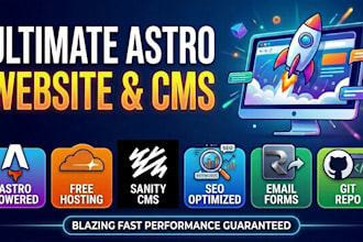 develop a modern astro website integrated with sanity cms