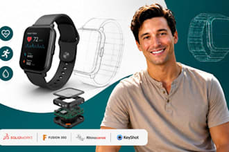 wearable health device design, smartwatch cad fitness tracker, solidworks expert