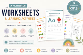 create montessori learning activities and printable worksheets