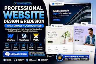 design webflow, wix, redesign webflow wix wordpress websites and landing page