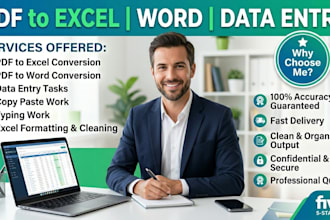 data entry, copy pdf to excel, lead generation, web scraping