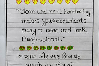 write anything in beautiful handwriting
