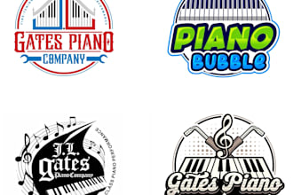 design unique piano logo with free unlimited revisions