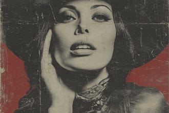design a vintage album cover with a retro aesthetic