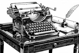 draw a custom black and white illustration