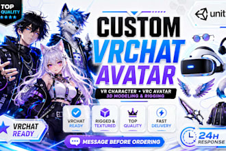 custom vrchat avatar vr character vrc avatar, nsfw 3d model vr chat humanoid