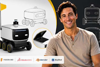 service robot design, delivery robot cad, robot enclosure, solidworks expert