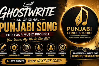 ghostwrite an original punjabi song for your music project