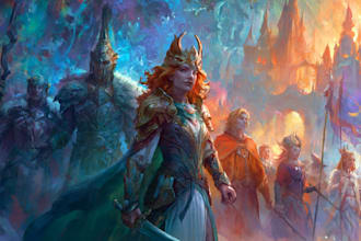 paint a character illustration in a fantasy world