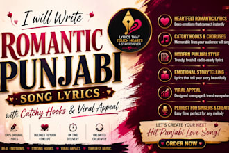 write romantic punjabi song lyrics with catchy hooks and viral appeal